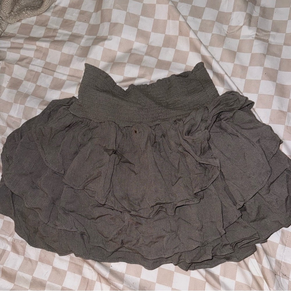 Green skort ruffled